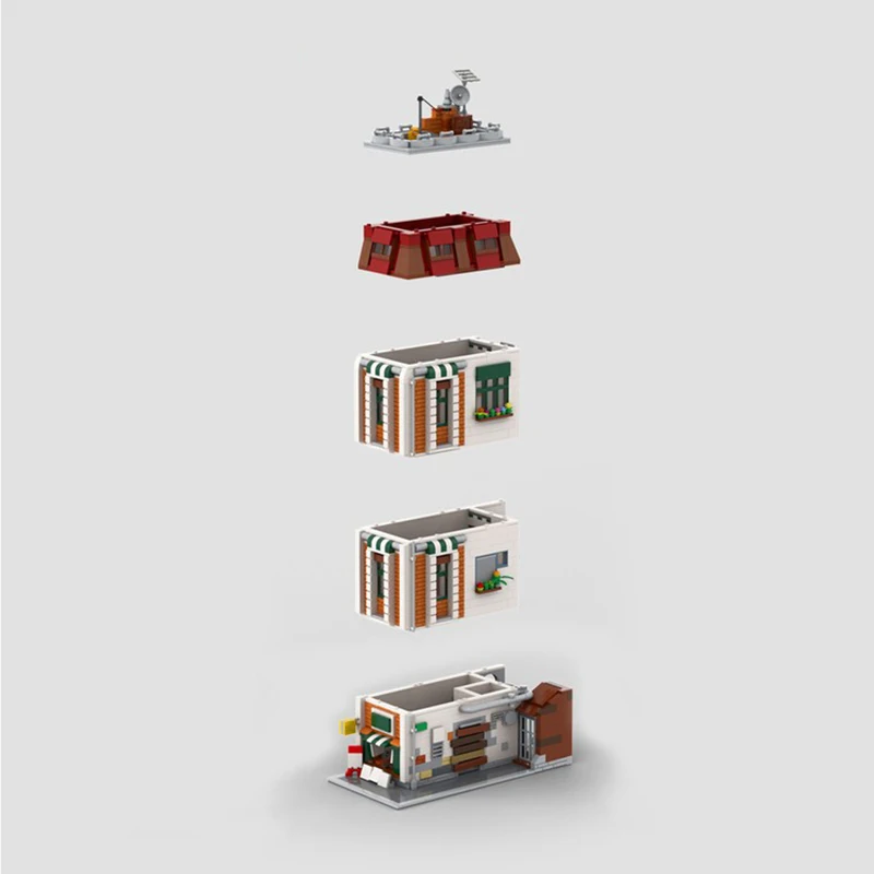 Moc Building Bricks NEWSSTAND with Backyard Model Technology Modular CIty Street View Block Toy DIY Assembly Christmas Set Gifts