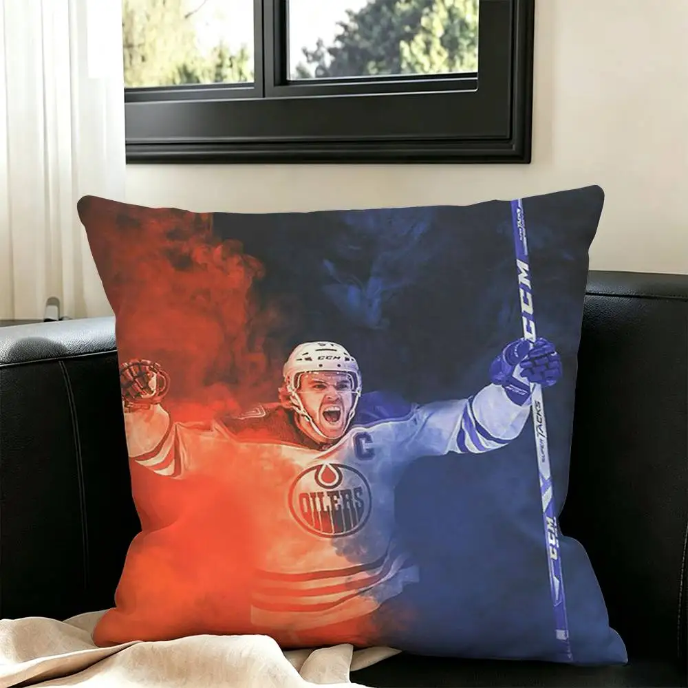 Ice Hockey C-Connor McDavid Square Double-Sided printed Pillow Case Bedroom Bedside Pillow Sofa Cushion Cover 5
