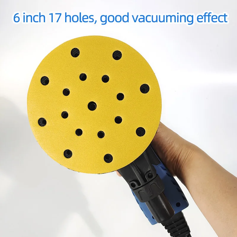 Blue 6 Inch Dry Grinding Machine Orbital Motor Electrical Multifunction Vacuum Dry Grinding Head Putty For Car,Wood,Corners