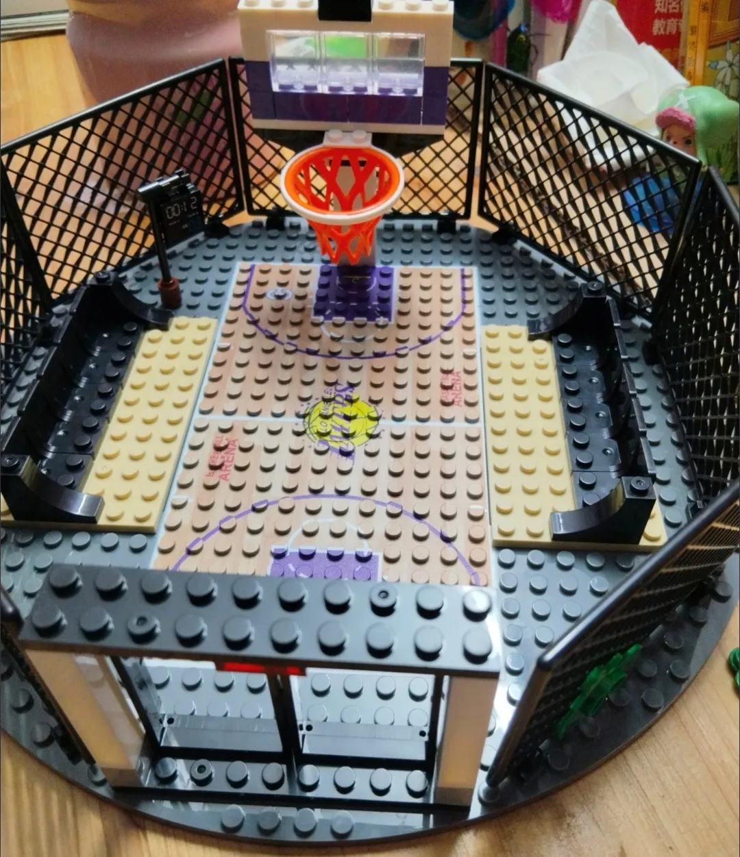 

Basketball Court Floor Building Block Set Toy Scenario Sport Basketball Player Basketball Stars Figures Model Toy Birthday Gift