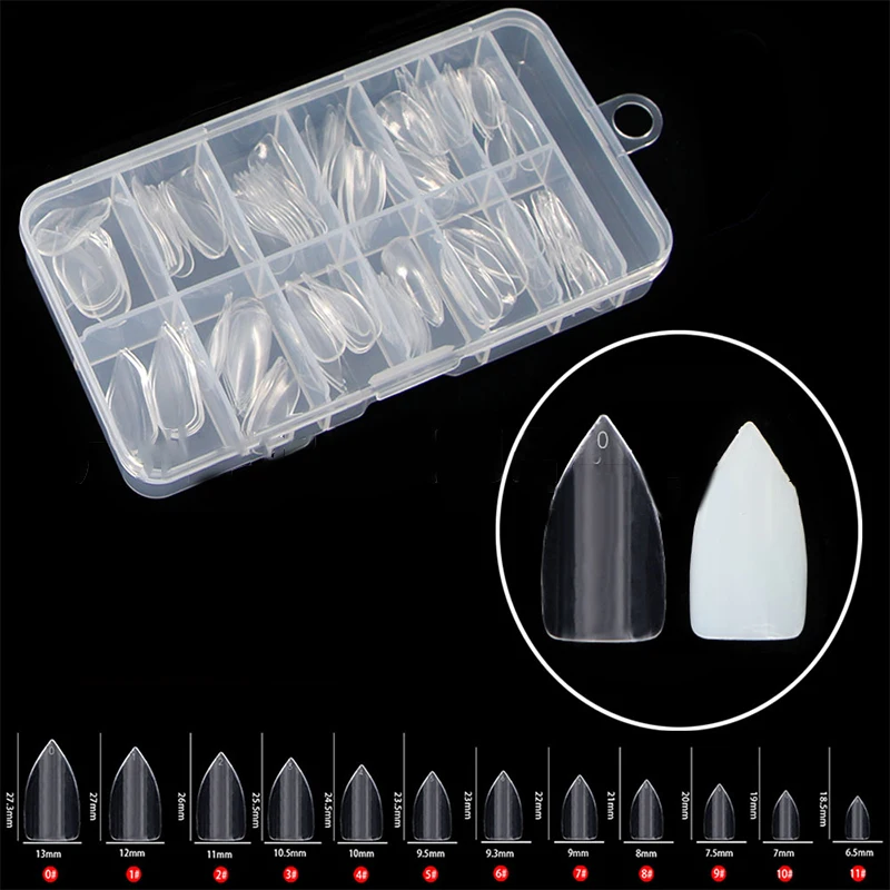 120 قطعة معجون كامل مدبب مسبقًا أطراف أظافر اضغط على وصلات أظافر وهمية طبيعية لا أثر لسرير أظافر صغير 12 مقاسًا في صندوق