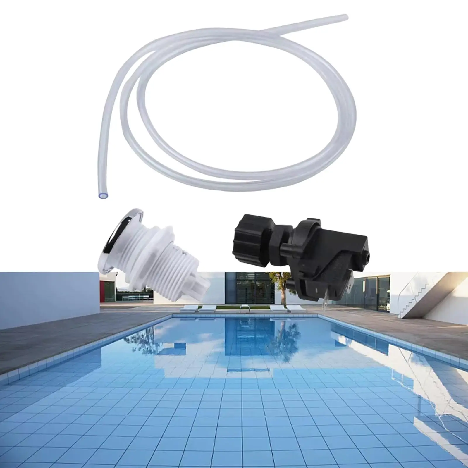 Jetted Jet Tubing Kit Pneumatic Switch Button for Swimming Pool Spa Bathtub Garbage Disposal Air Pump Control