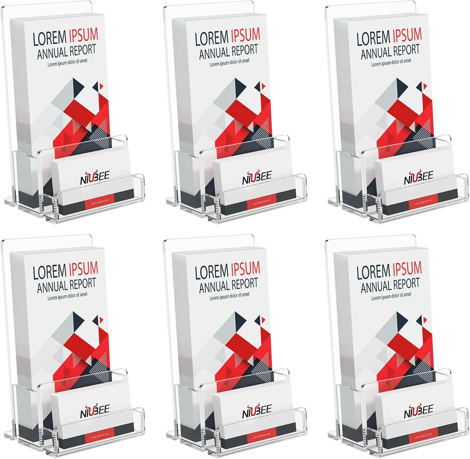 

Набор из 6 прозрачных акриловых подставок для брошюр и визитных карточек для журналов, брошюр, меню