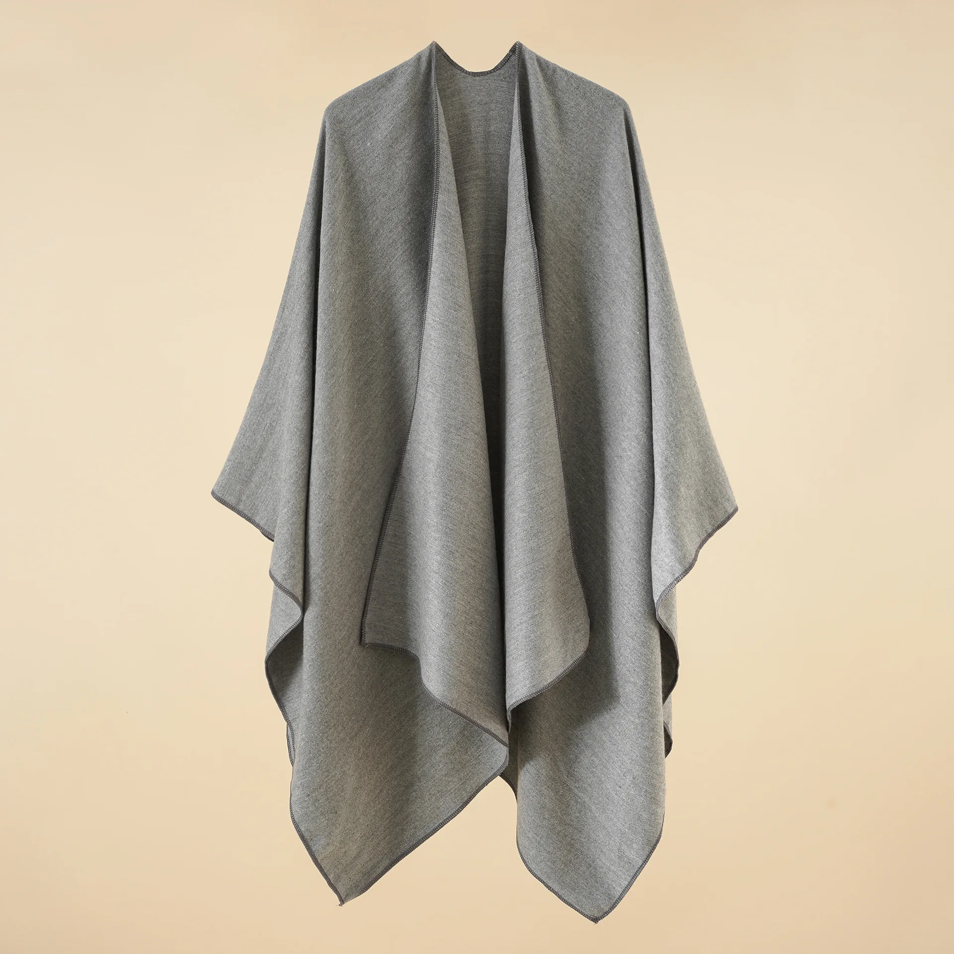 Autumn and winter sports fashion shawl imitation cashmere warm cloak simple solid color fashion air-conditioned room shawl woman