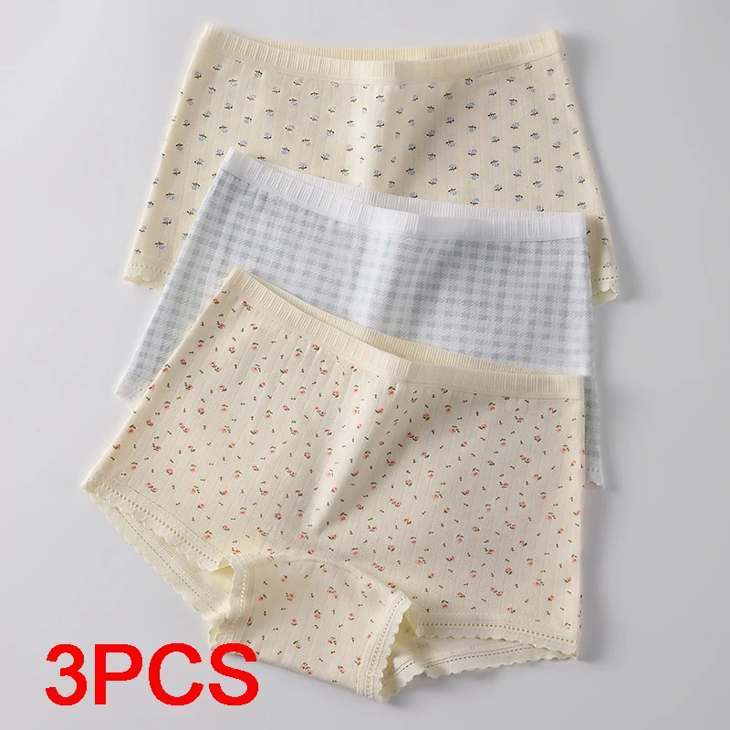 3Pcs Sexy Panties Set Pack Underpants Women Underwear Sports Woman Boxers Women's Lingerie Cotton Women's Shorts Briefs
