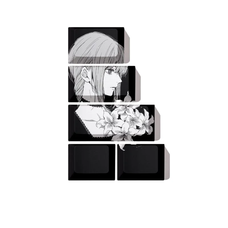 Chainsaw Man Makima PBT Keycap Anime Personalized Key Cap OEM Profile Space Bar Keycap for DIY Mechanical Keyboard Accessory Kit