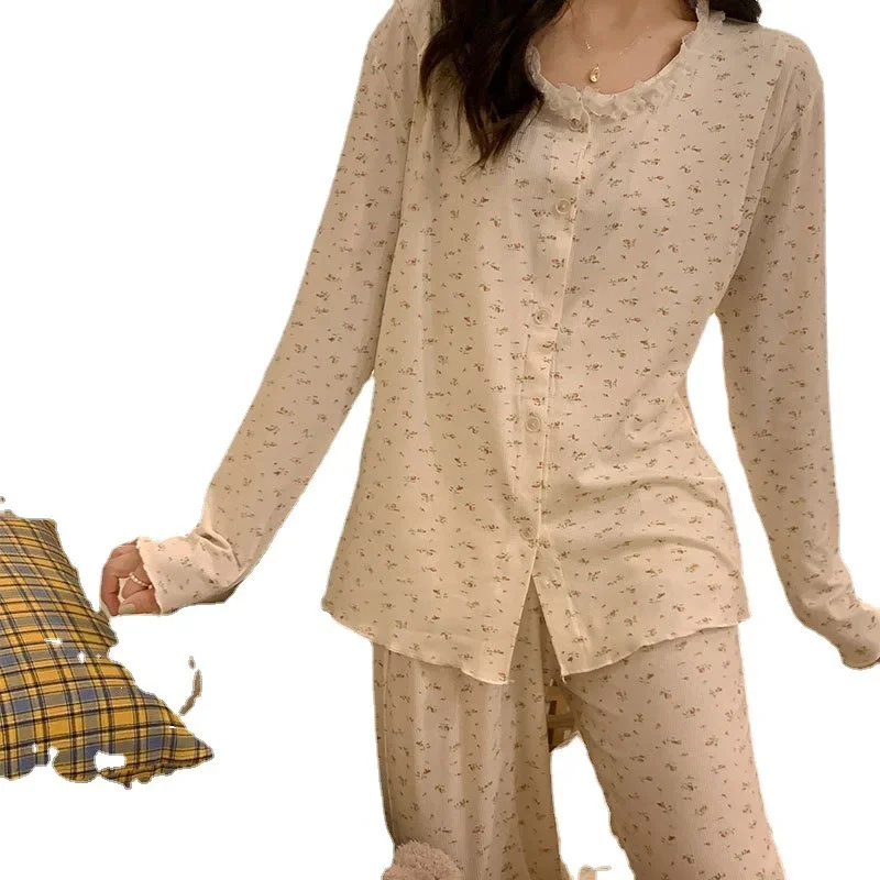 Confinement Clothing, Summer Thin, July 8, Postpartum Maternity Pajamas, Spring and Autumn Breastfeeding Home Wear Set