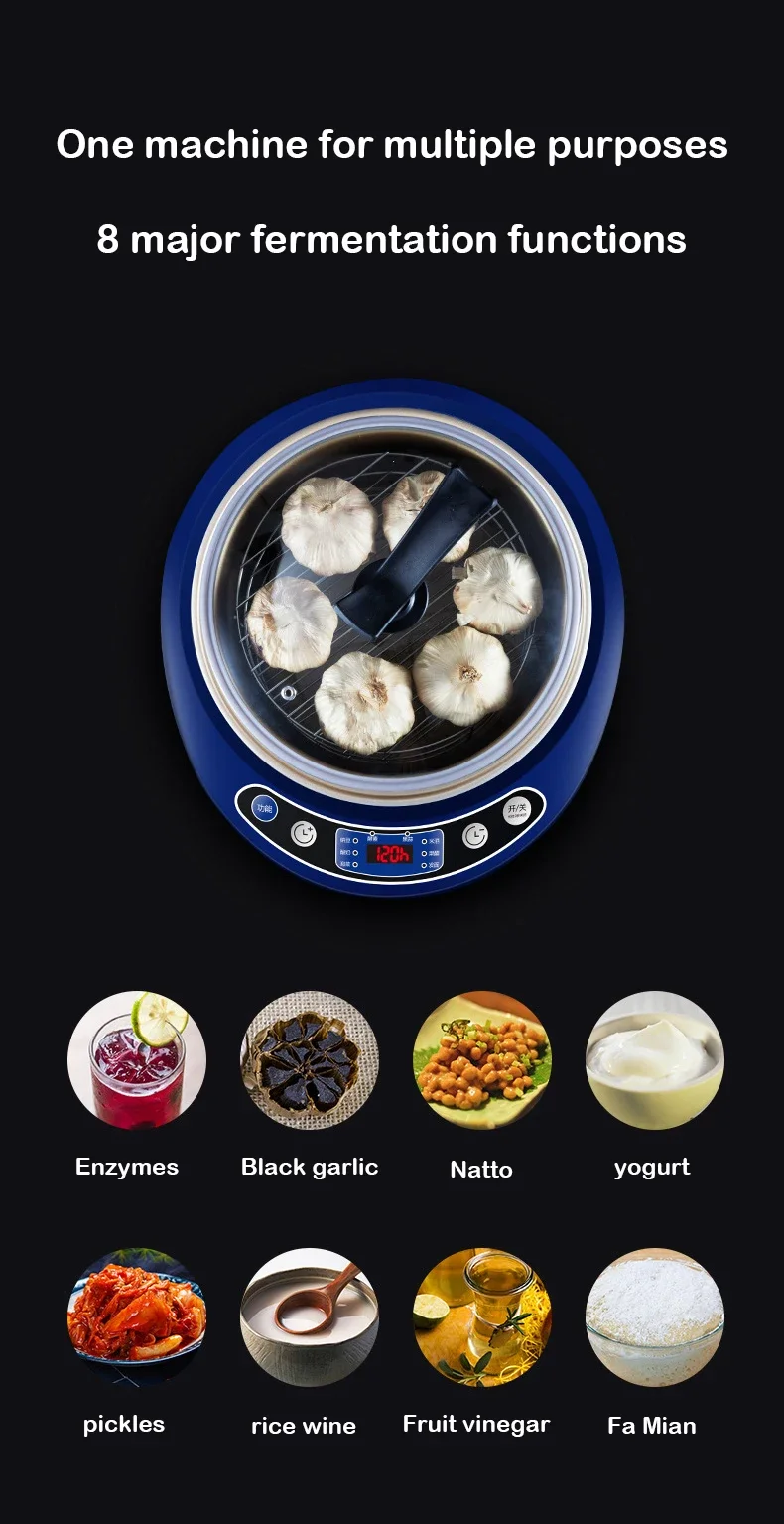 6L Black Garlic Fermenter Electric Garlics Smart Fermentation Machine Automatic Zymosis Pot Natto Yogurt Maker 220V