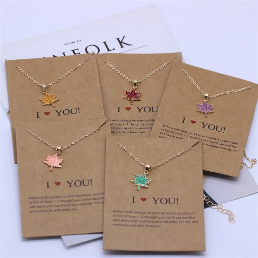 Fashion Vintage Creative Maple Leaf Pendant Necklace for Women Choker Chunky Necklaces Couple Friendship Party Y2K Jewelry Gifts