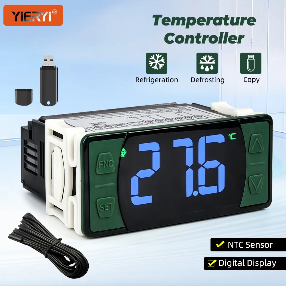 Yieryi SH-512E Digital Thermostat Temperature Controller 230V Refrigeration Defrost Switch for Freezer Refrigerator Chiller