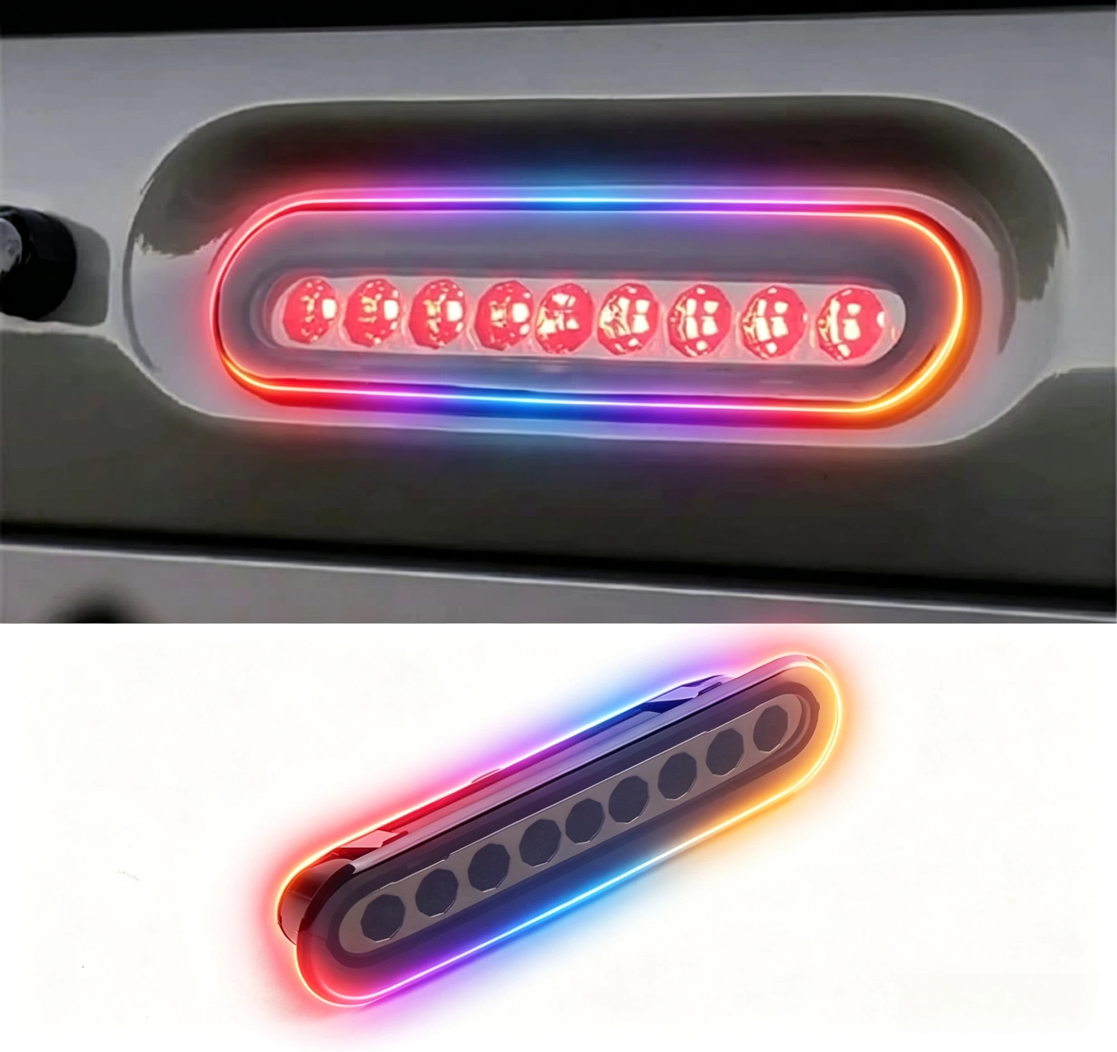 Rear Roof Mounted 3rd High‑Mount Brake Light, Smoked LED Stop Lamp 1‑PC for Suzuki Jimny JB64 JB74 2019‑2023