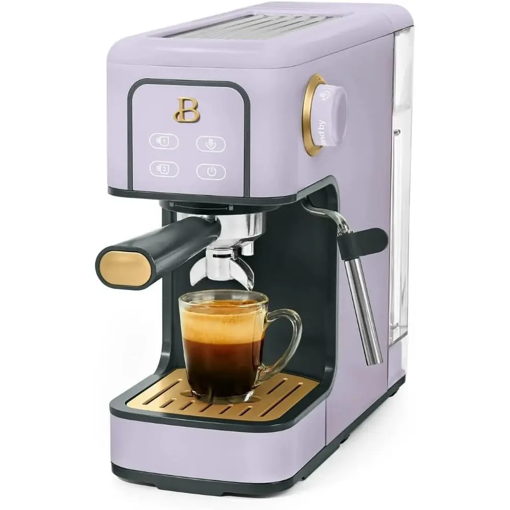 

Slim Maker – 20‑Bar Prure, Dual‑Spout 52 mm Portailter, 50 oz Removable Tank, 2‑in‑1 Steam Wand & Touch Controls (Lavender)