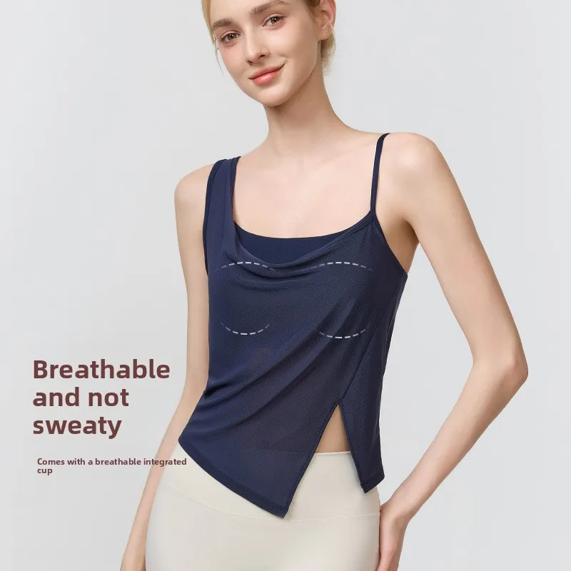 Sports Vest, Women's Sexy Mesh Back Top, Shock-absorbing Training Sports Vest for Outerwear