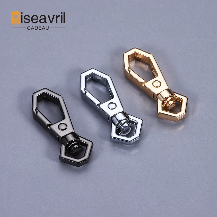 5/10pcs Metal Hexagonal Snap Hook Trigger Clasps Clips Spring Gate for Leather Craft Pet Leash Bag Strap Webbing Keychain Hook