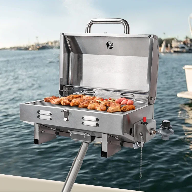 

l # forHOMFUL Marine Boat BBQ Stove Propane Barbecue Stainless Steel Gas Boat Grill for Boats Marine