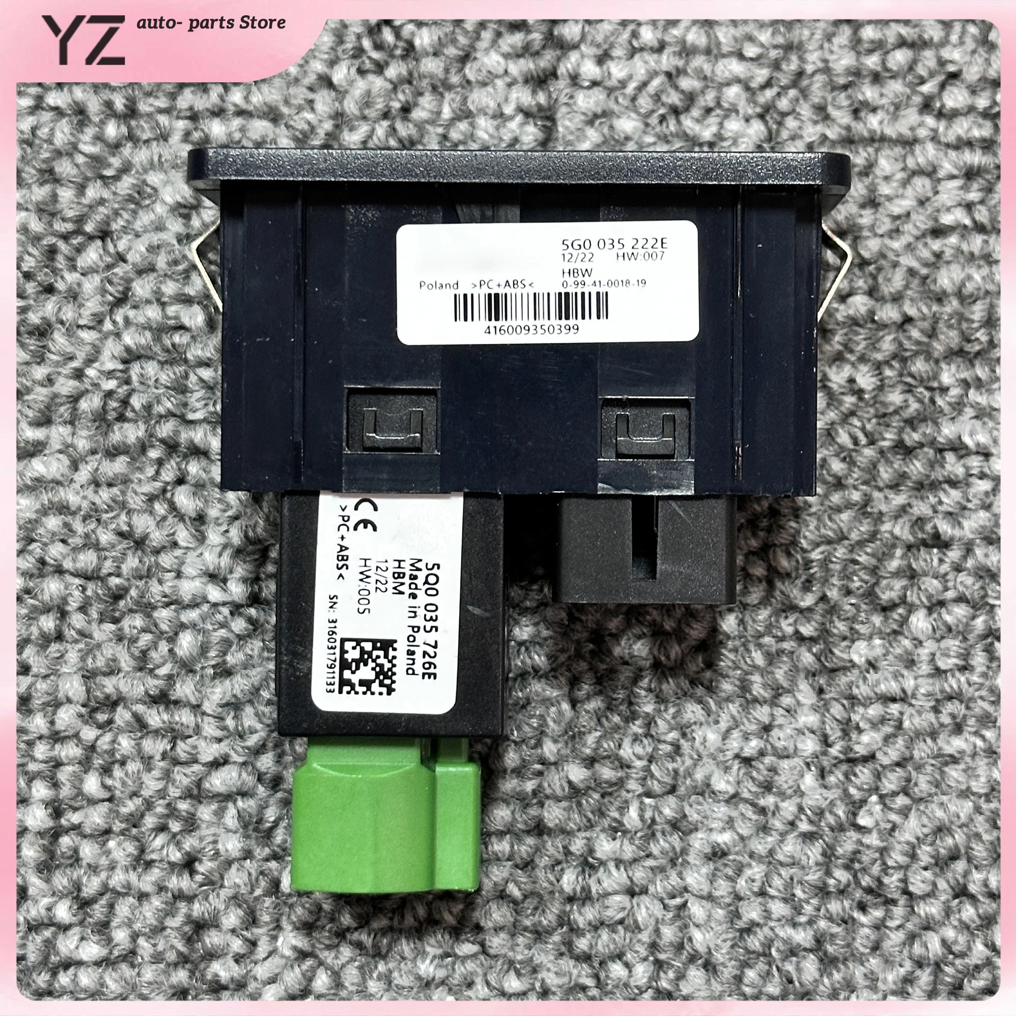 For VW Golf 7 Passatb8 Tiguan MK2 MIB2 Carplay switch wired connection Carplay 5Q0 035 726E  5G0 035 222F
