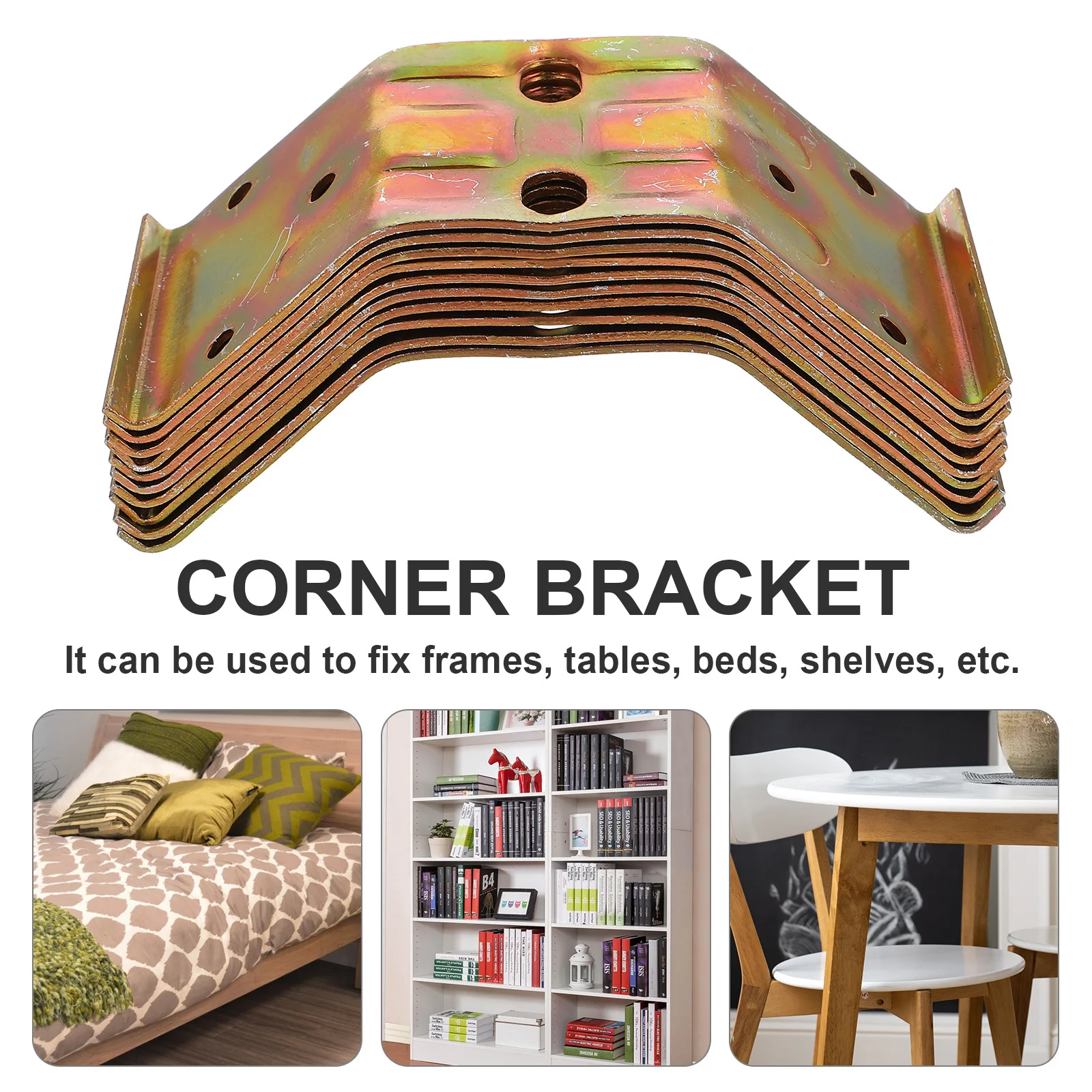 

10 шт., угловой кронштейн, сверхмощный железный соединитель для ремонта мебели, ремонтная пластина, устойчивая к ржавчине полка, опора рамы кровати