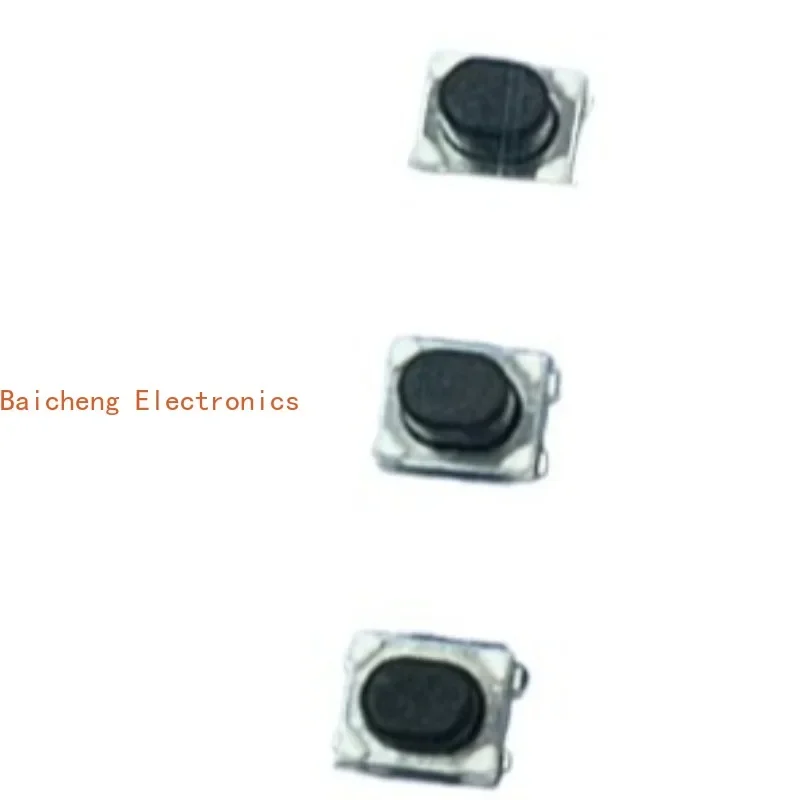 100PCS Black button patch 4-pin package with foot inside, foot mounted button 3.2 * 4.2 * 3.9, touch switch micro movement