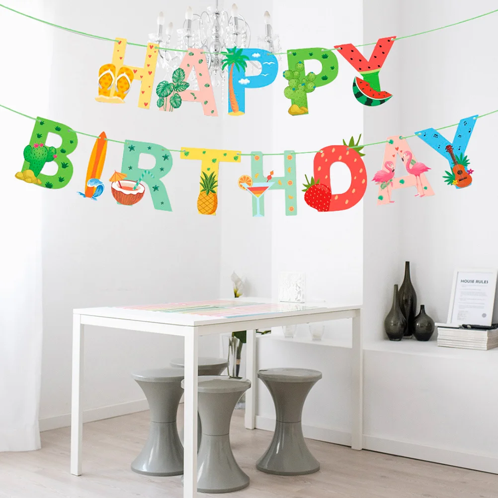 

1Set Hawaii Banner Cake Topper Balloon Set Strong Bright Colors Birthday Party Supplies Hawaii Banner Cake Topper Balloon