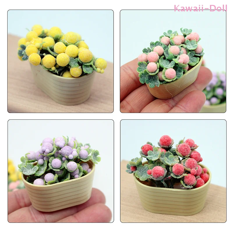 

1/12 Dollhouse Simulation Flower Plant Potted Mini Micro Landscape Plant Dollhouse Decoration Dolls House Accessories