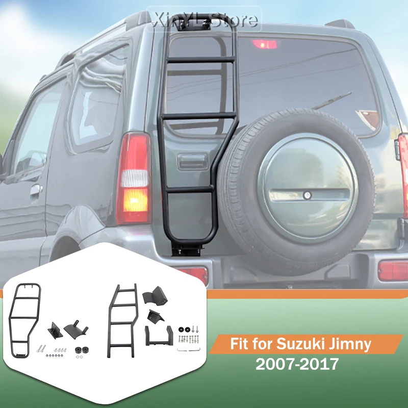Car Metal Tailgate Climbing Ladder Bracket Rack Shelf For Suzuki Jimny 2007-2017 Exterior Accessories