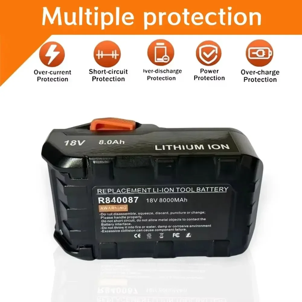 🎠18V 8.0AH Lithium Ion For AEG Battery For RIDGID R840087 R840085 L1815R L1850R L1830R R840083 Cordless Power Tool Series🛡️ view 4