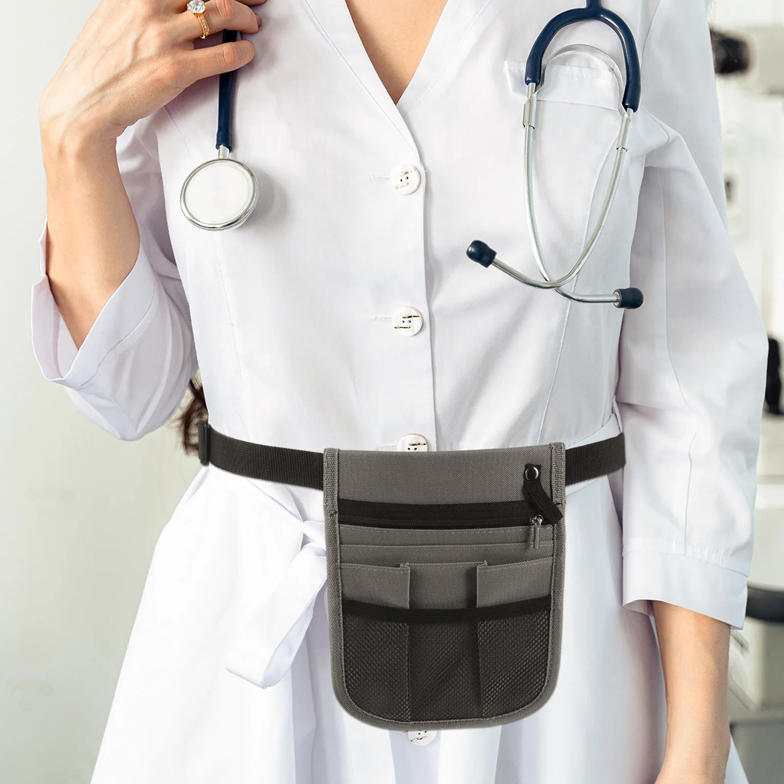 Nurse Fanny Pack Adjustable Waist Belt Multifunctional Storage Pouch Large Compartment Tool Organizer Utility Bag