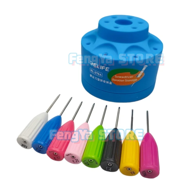 8Pcs/Set Stainless Steel Dental Laboratory Implant Screwdrivers with Rotation Storage Base Dentist Technician Screwdrivers Tools