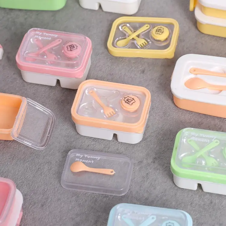 DIY Mini Doppelschichtige Lunchbox im Maßstab 1:12, Niedliche Essensbox für Puppenhaus-Miniatur-Lebensmittelaufbewahrung – Detail 7