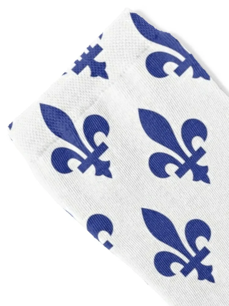 White Quebec Flag Canadian Province Socks