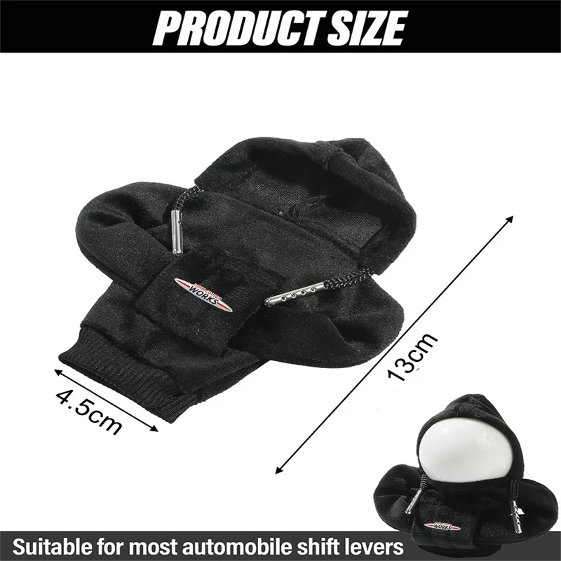 For Mini WORKS Cooper One JCW F54 F55 F56 F57 F60 R50 R52 R53 R5 Car Gear Shifting Hoodie Logo Knob Cover Manual Handle Gear Mat