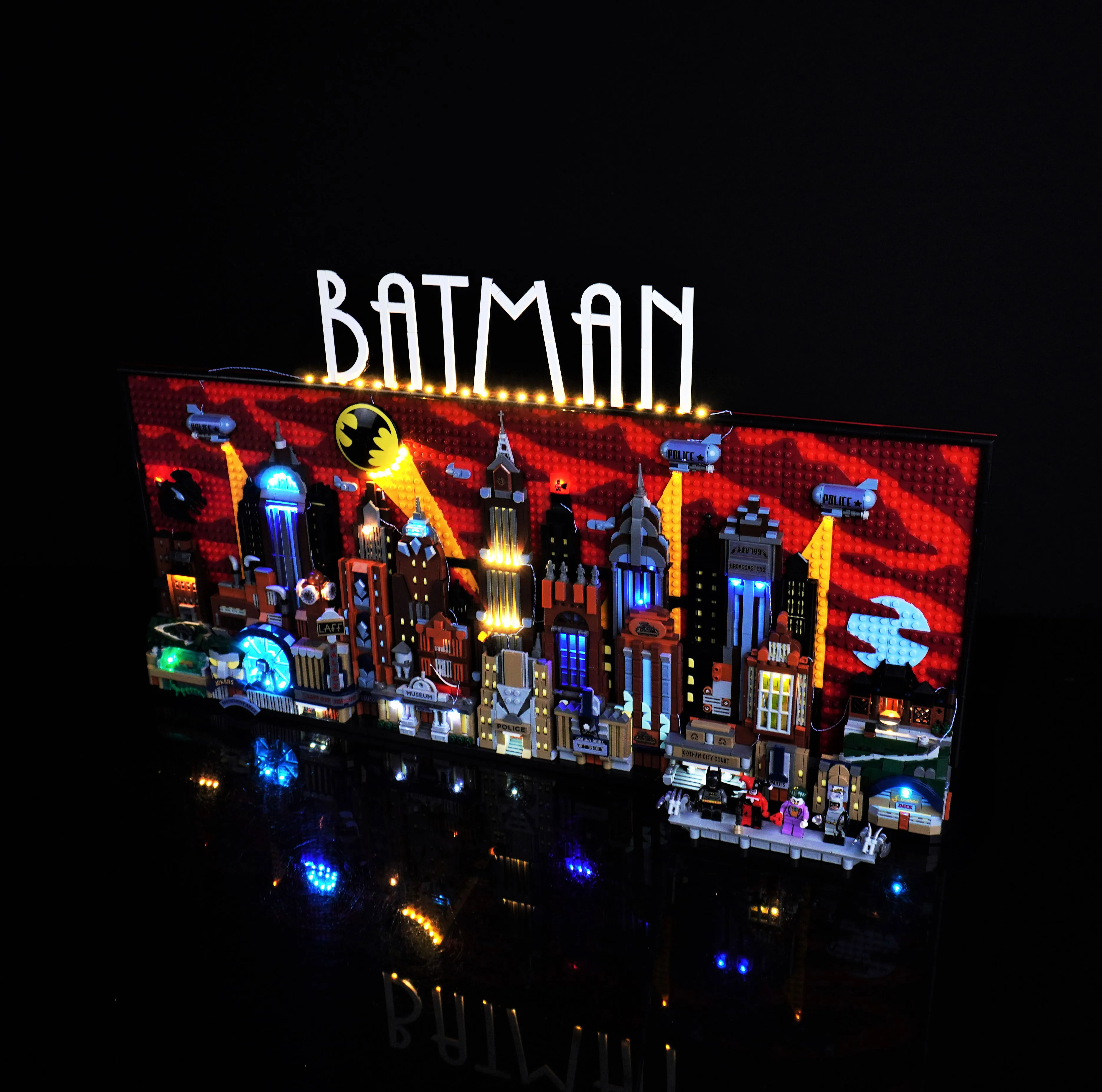 LP building block LW9022 lighting for Batman Gotham City skyline building block model remote control LED toy lighting