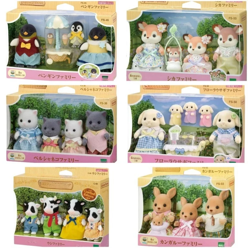 

Hot Anime Sylvanian Figures Kawaii Japanese Version Rabbit Wide Eared Fox Persian Cat Family Girl Families Birthday Gifts Toys