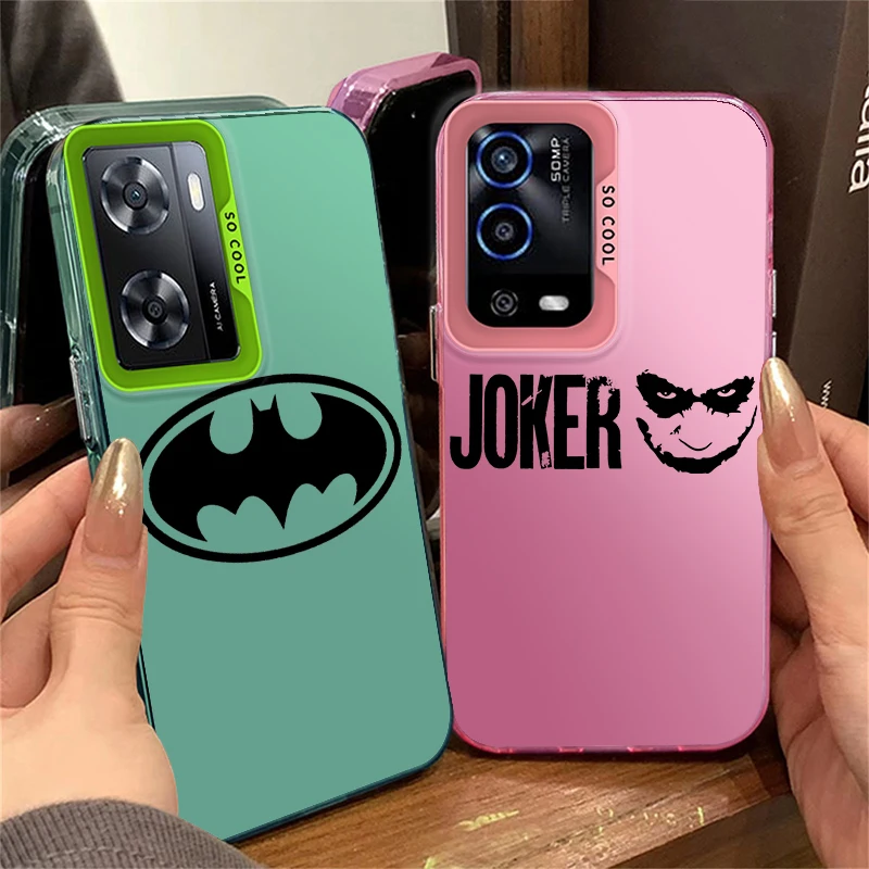 B-atmans Superman Logo For OPPO Reno A98 A78 A76 A74 A58 8T 7Z 7 6 Pro 2020 4G 5G Fashion Colorful Silver Phone Case