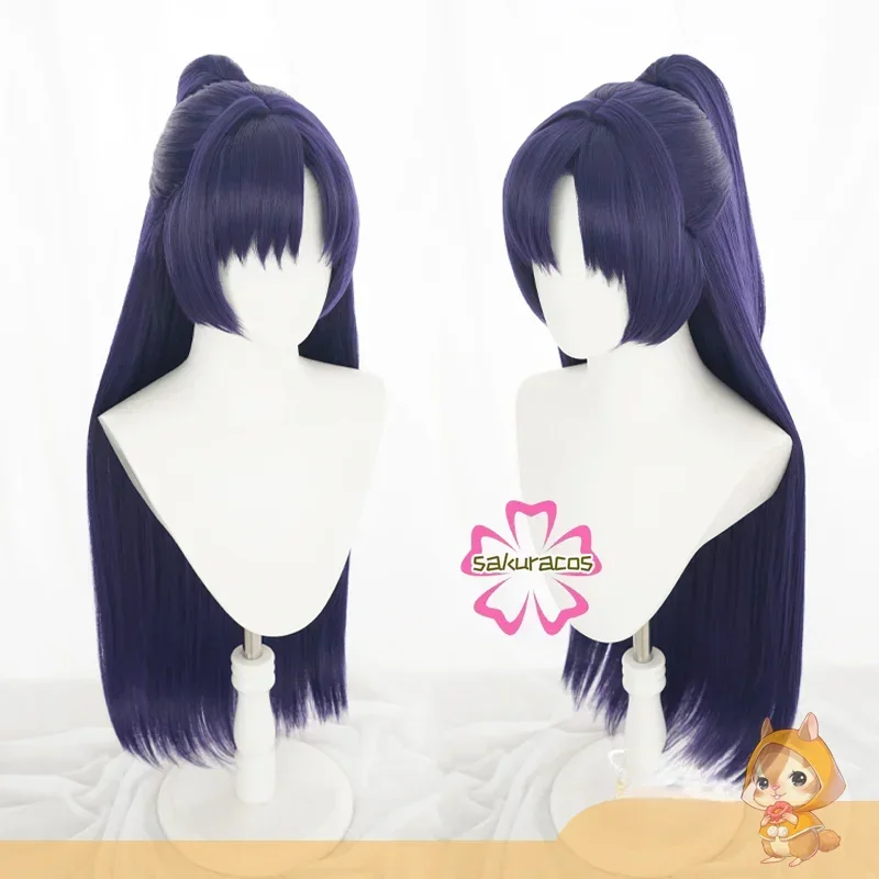 Hayase Yuuka Wig Game Blue Archive Cosplay Long Purple Wigs with Ponytail Heat Resistant Hair for Halloween Costume Role Play