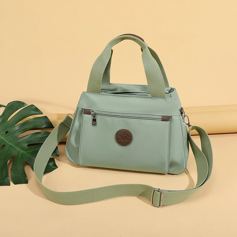 

Oxford Zipper Solid Shoulder Bag Large Capacity Popular 2025 High Quality Bags for Women Soft Versatile Wrinkle Women's Handbags