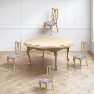 1Set Miniature House Furniture Small Wooden Table Chair Set Miniature Furniture Decor Micro Scene Chair Table Mini House Decor