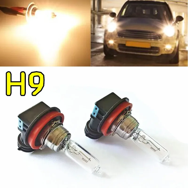 2pcs Car Halogen Bulbs Set H8 H9 H11 12V55W 9005 9006 9012 Hi/Lo Fog Light 3200K Warm Yellow H16 Headlight Light Source for Vehi