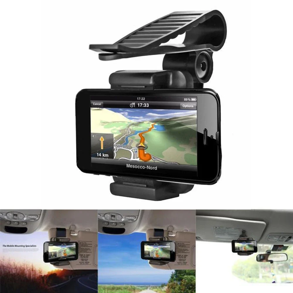 

Universal Car Sun Visor Phone Holder Sunshade Phone Bracket Mobile Phone Holder Stand Mount 360 Degree