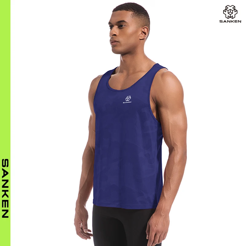 Men's Quick Dry round Neck Vest Summer Fitness Running Competitive Training Top for Hiking And Commute Hard Man Sportswear