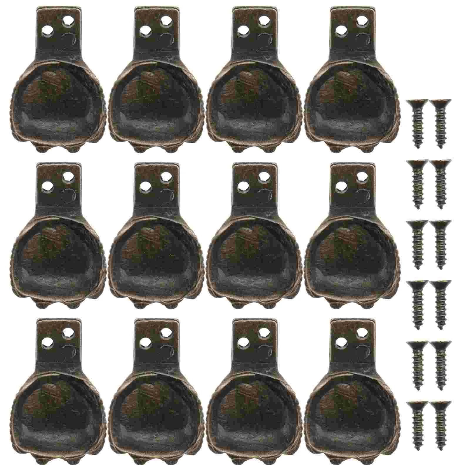 12 Pcs Wooden Box Foot Protector Furniture Base Anti Slip Corner Guard Zinc Alloy Home Supplies Furniture Legs