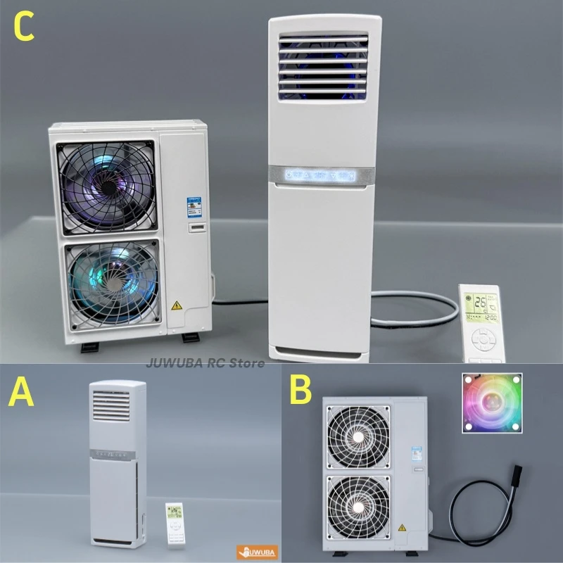 Remote Control Toy Lighting Cabinet Air Conditioner Miniature Re-ment Model Toy For 1/14 1/12 Dollhouse Furniture Decoration