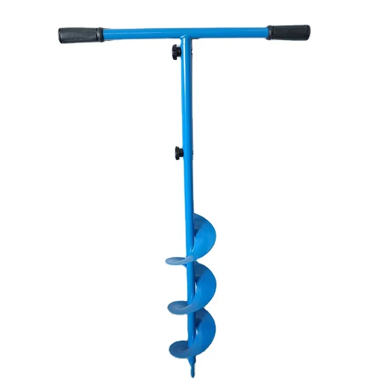 Manual garden drill screw set with easy-to-use non-slip handle tool for digging and planti