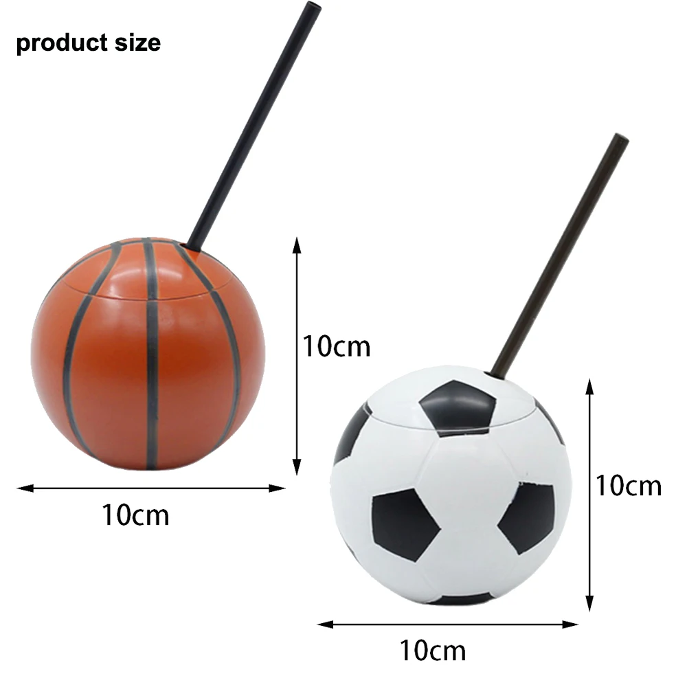 4-30pcs Soccer Ball Cup with Straws and Lids Reusable Cup Kids Sport Football Theme Birthday Party Supplies Boys Favor Gifts