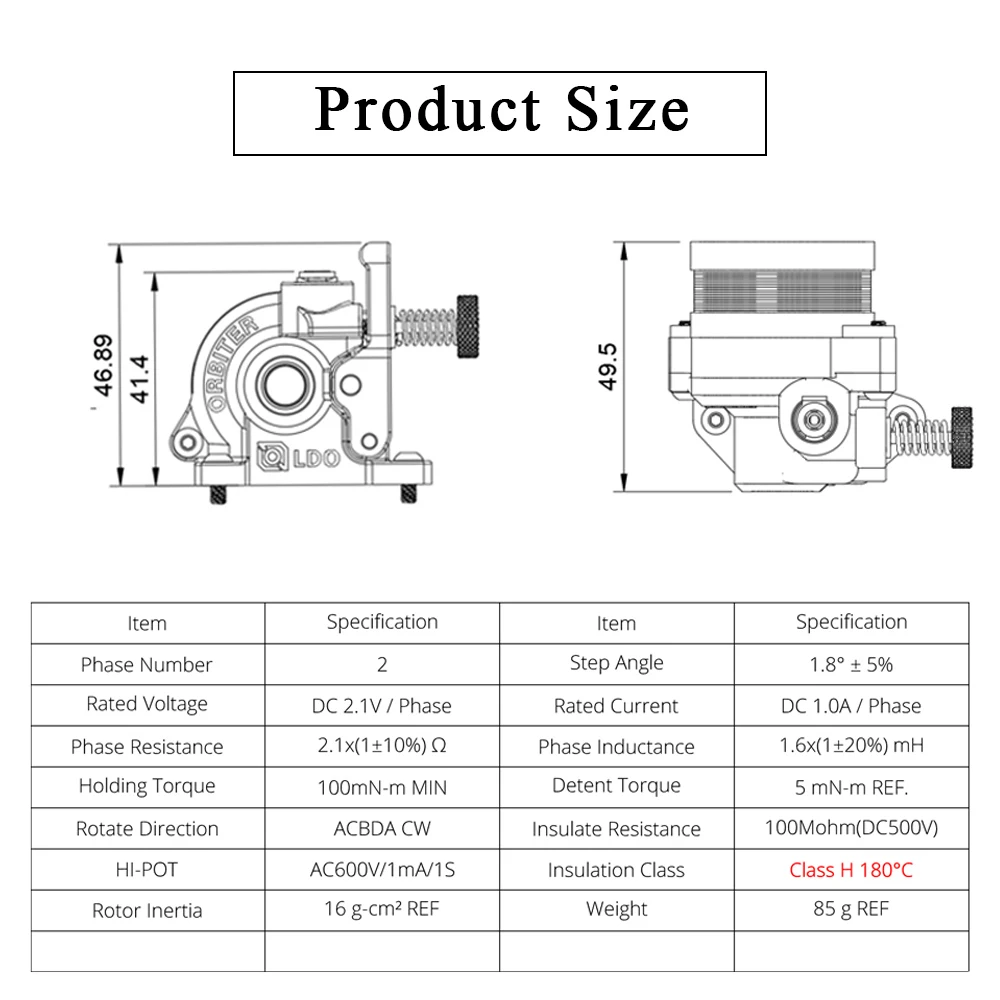 Orbiter Extruder V2.0 with Motor Double Gear Direct Drive For Voron 2.4 Creality 3D CR-10 Ender3 V2/ PRO 3D Printer Parts