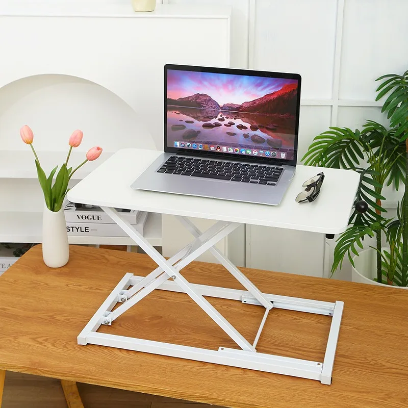 Manual Adjustable Laptop Stand Up Desk 7 Levels Ergonomic Standing Workstation for Home Office Notebook Computer Table