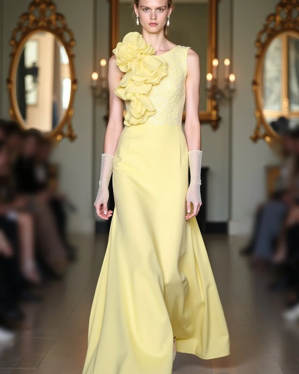 

Customized Jersey Handmade Flower O-Neck A-line Long Dresses Bespoke Occasion Exquisite Fashion High Quality Party