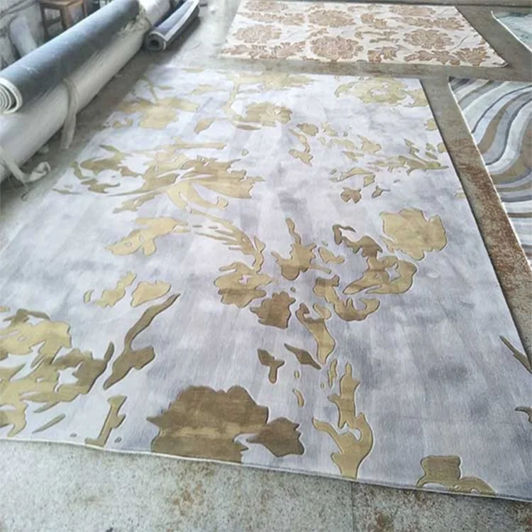 Beautifully Designed Handmade Custom Made Geometric Wool Carpet