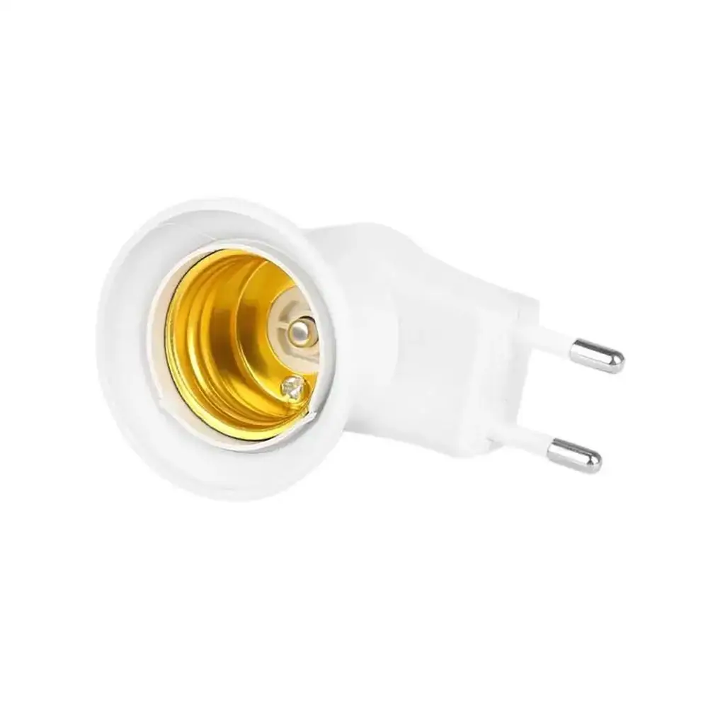 1Pcs New E27 Bulb Adapter LED Light with Power On-Off Control Switch Lamp Base Holder Plastic EU Plug Lamp