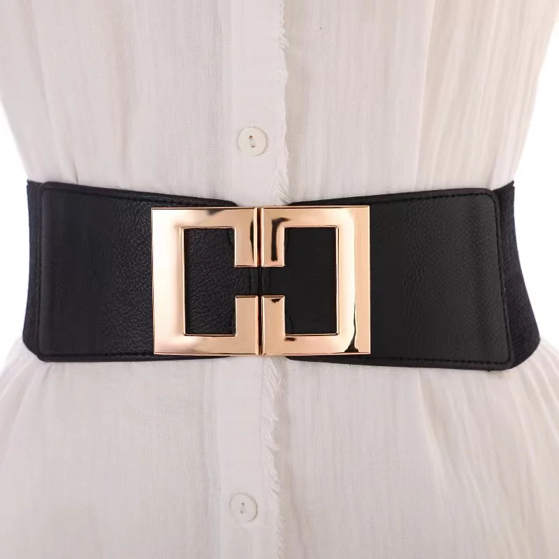 حزام خصر نسائي عريض متناسق مع تنورة فستان مزين بحزام الخصر وإكسسوارات التخسيس